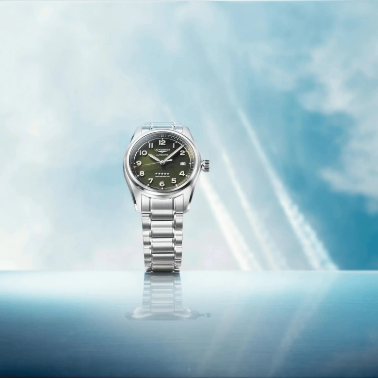 Longines,Spirit 40mm,40mm,Stainless Steel,Green,Automatic,Date,64hours,L3,L3.810.4.03.6