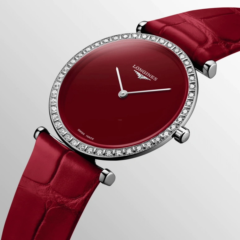 Longines,La Grande Classique 29mm,29mm,Stainless Steel,Red,Quartz,Perpetual Calendar,In-house Caliber,L4,L4.523.0.91.2