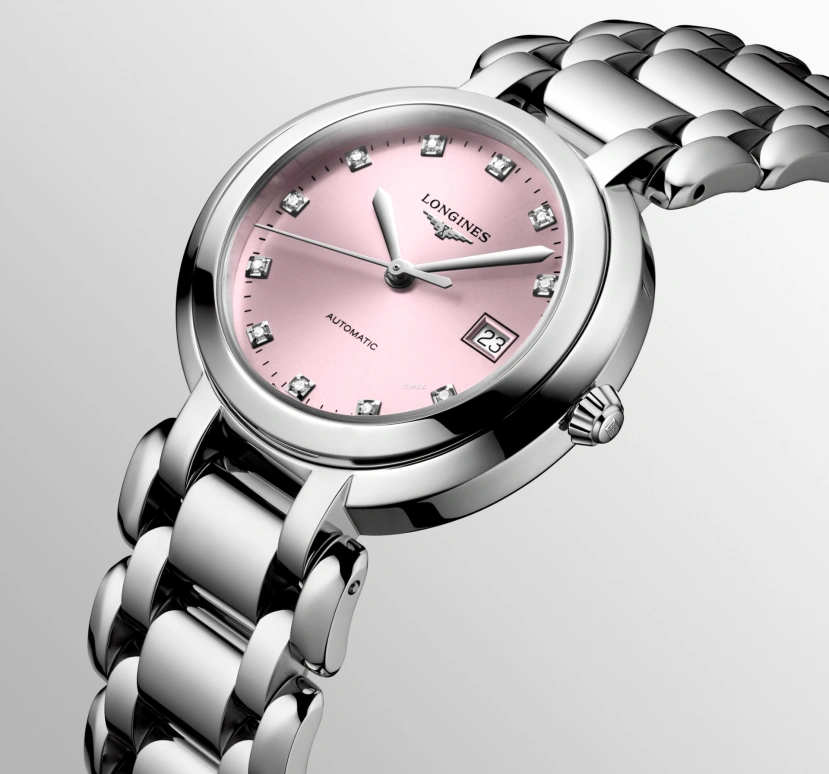 Longines,PrimaLuna 30mm,30mm,Stainless Steel,Pink,Automatic,Day,45hours,L8,L8.113.4.99.6