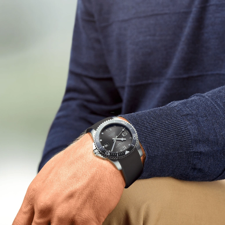 Longines,HydroConquest 41mm,41mm,Stainless Steel,Grey,Automatic,Date,65hours,L3,L3.781.4.76.9
