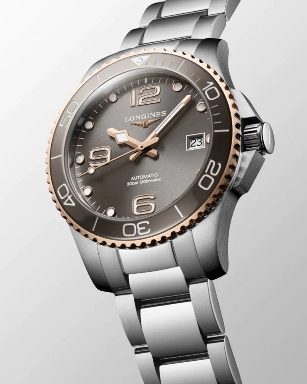 Longines,HydroConquest 39mm,39mm,Ceramic,Stainless Steel,Grey,Automatic,Date,64hours,L3,L3.780.3.78.6