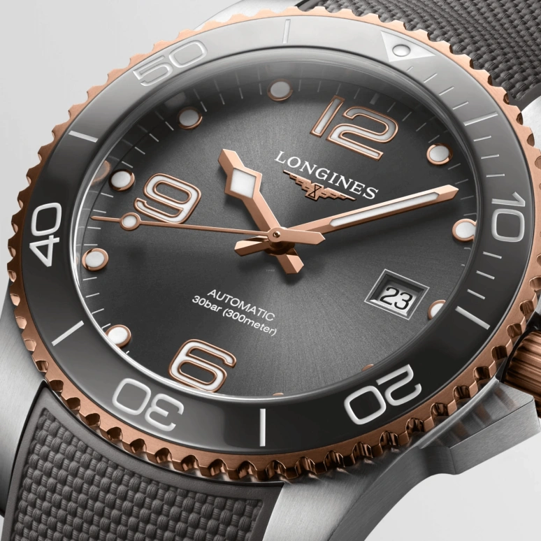 Longines,HydroConquest 41mm,41mm,Ceramic,Stainless Steel,Grey,Automatic,Date,64hours,L3,L3.781.3.78.9