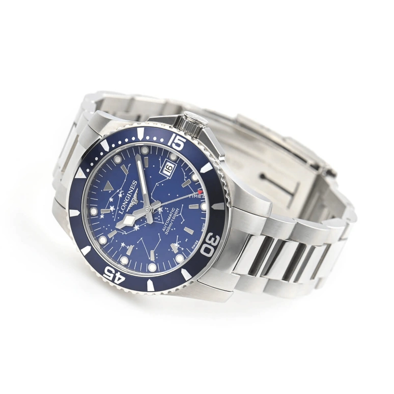 Longines,HydroConquest 39mm,39mm,Stainless Steel,Blue,Automatic,Day,38hours,L3,L3.675.4.96.6