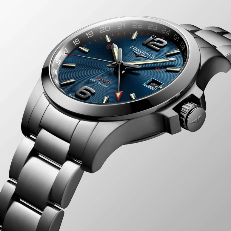 Longines,Conquest V.H.P. 41mm,41mm,Stainless Steel,Blue,Quartz,Date,Connected,L3,L3.718.4.96.6