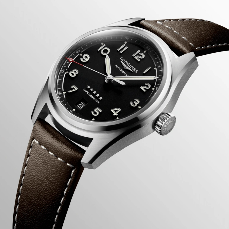Longines,Spirit 37mm,37mm,Stainless Steel,Black,Automatic,Date,64hours,L3,L3.410.4.53.0
