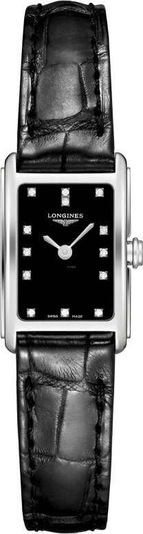 Longines,DolceVita 17.40mm,17.40mm,Stainless Steel,Black,Quartz,Date,In-house Caliber,L5,L5.258.4.57.0