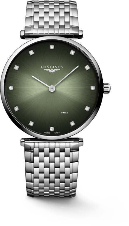 Longines,La Grande Classique 38mm,38mm,Stainless Steel,Green,Gradient,Quartz,In-house Caliber,Sapphire,Crystal Glass,L4,L4.866.4.92.C