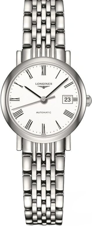 Longines,Elegant 25.50mm,25.50mm,Stainless Steel,White,Automatic,Day,40hours,L4,L4.309.4.11.6