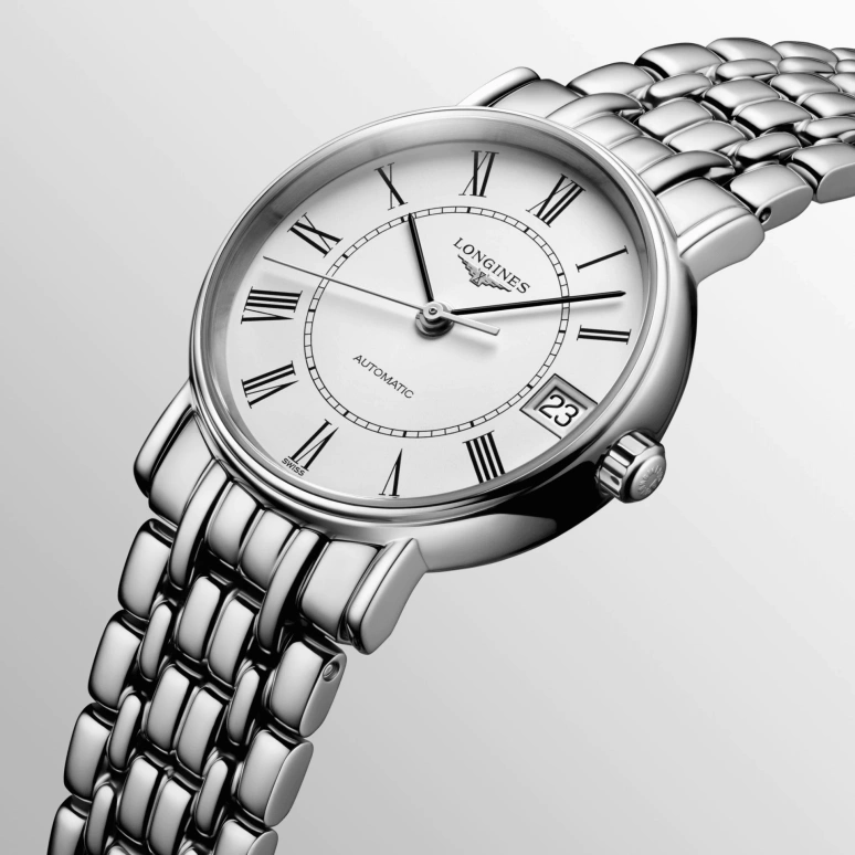 Longines,Presence 30mm,30mm,Stainless Steel,White,Automatic,Date,64hours,L4,L4.322.4.11.6