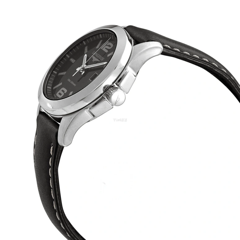 Longines,Conquest 29.50mm,29.50mm,Stainless Steel,Black,Quartz,Day,In-house Caliber,L3,L3.376.4.58.3