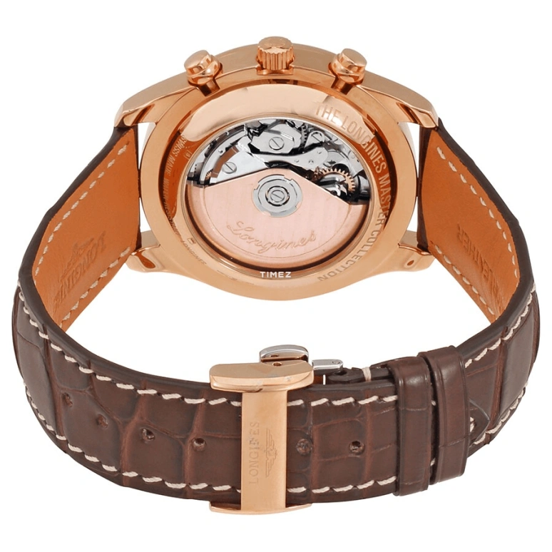 Longines,Master 40mm,40mm,Rose Gold,White,Automatic,Chronograph,Moonphase,Month,Date,42hours,In-house Caliber,L2,L2.673.8.78.5