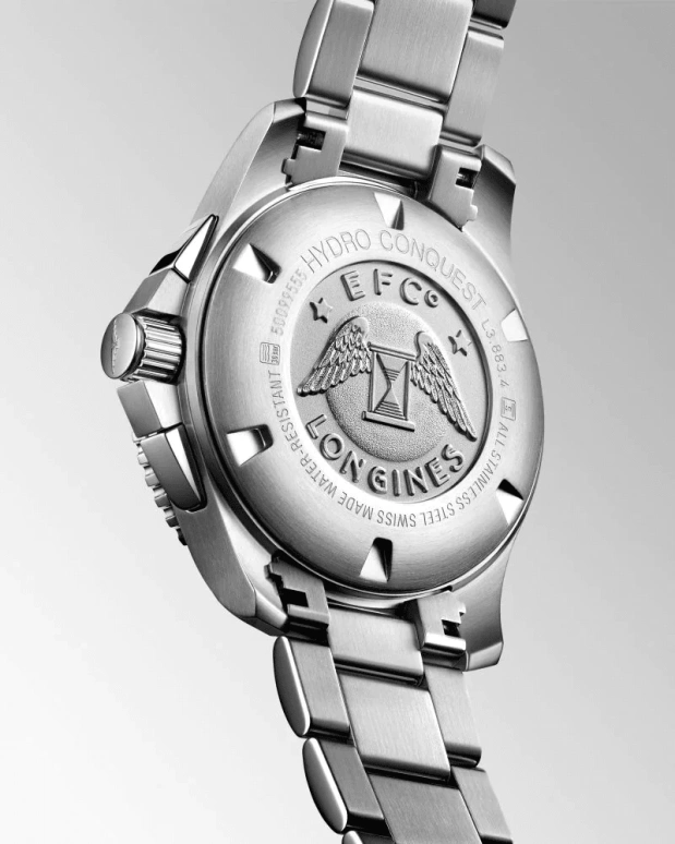 Longines,HydroConquest 43mm,43mm,Stainless Steel,Black,Automatic,Chronograph,Day,L3,L3.883.4.56.6