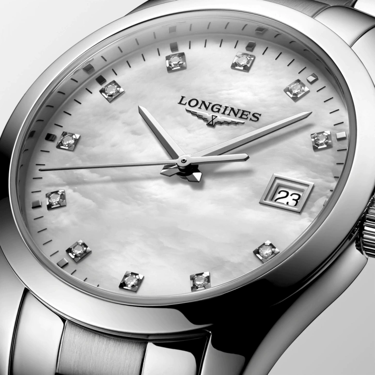 Longines,Conquest Classic 34mm,34mm,Stainless Steel,White,Quartz,Date,26280hours,L2,L2.386.4.87.6