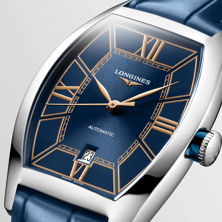 Longines,Evidenza 26x30.60mm,26x30.60mm,Stainless Steel,Blue,Automatic,Day,45hours,L2,L2.142.4.96.2