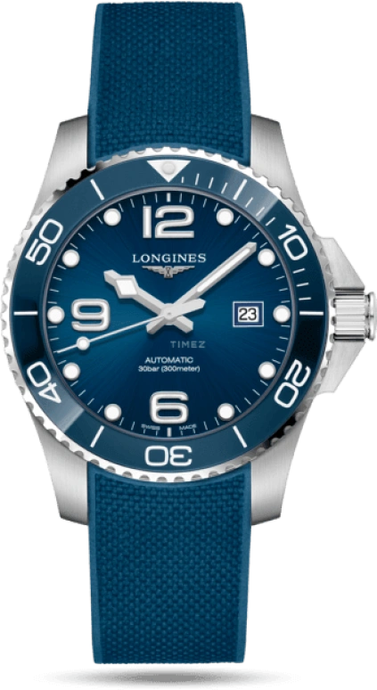 Longines,HydroConquest 43mm,43mm,Stainless Steel,Blue,Automatic,Date,65hours,L3,L3.782.4.96.9