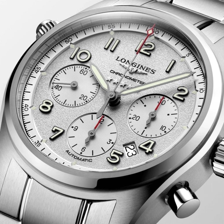 Longines,Spirit 42mm,42mm,Stainless Steel,Silver,Automatic,Chronograph,Date,Column Wheel,L3,L3.820.4.73.6