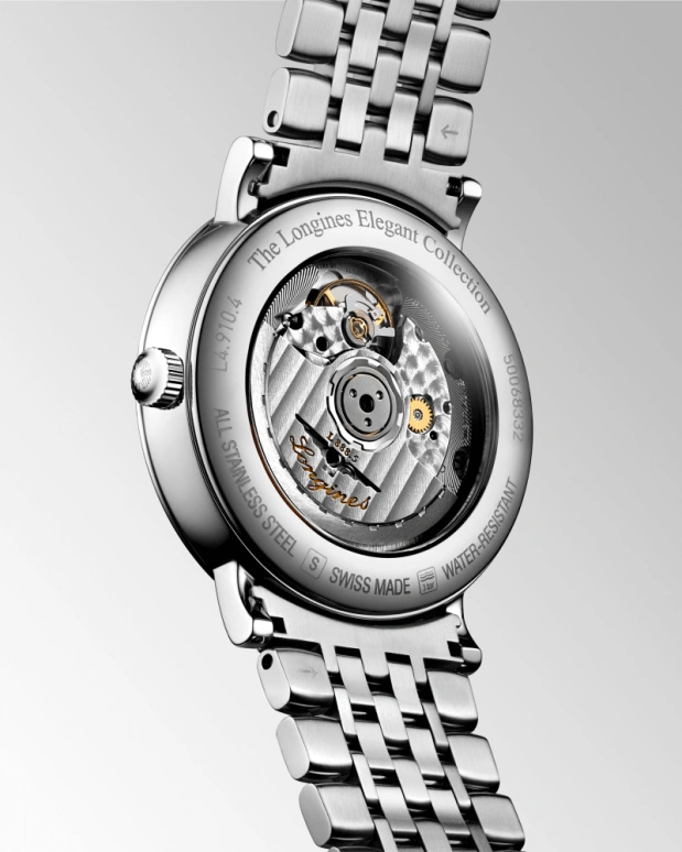 Longines,Elegant 39mm,39mm,Stainless Steel,White,Automatic,Date,65hours,L4,L4.910.4.11.6