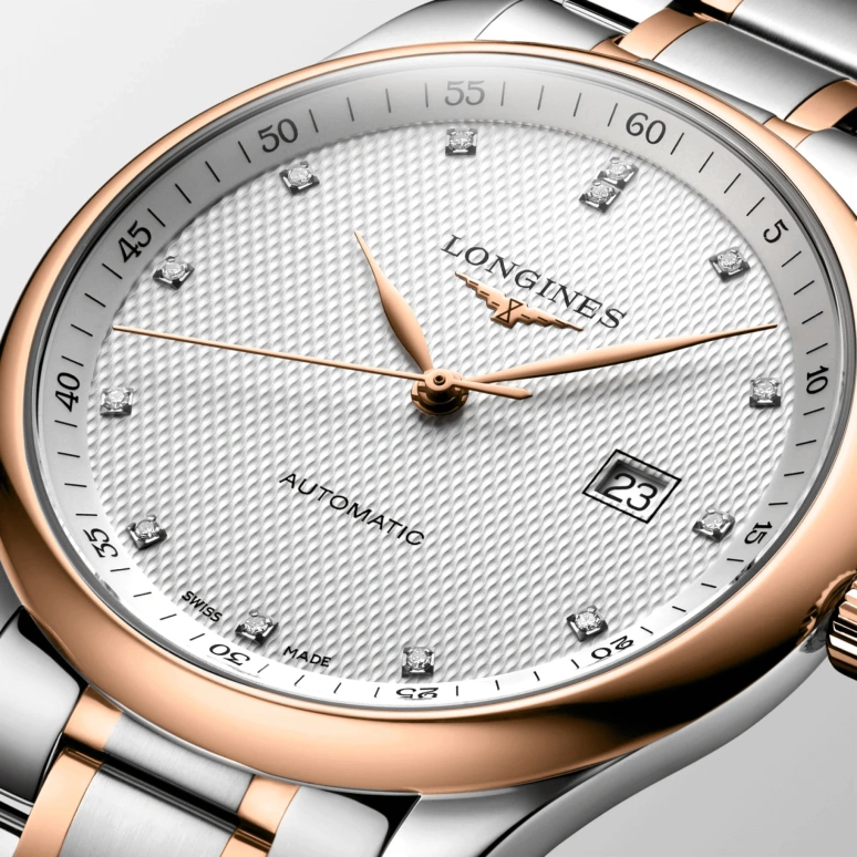 Longines,Master 42mm,42mm,Pink Gold,Stainless Steel,Silver,Automatic,Date,65hours,L2,L2.893.5.77.7