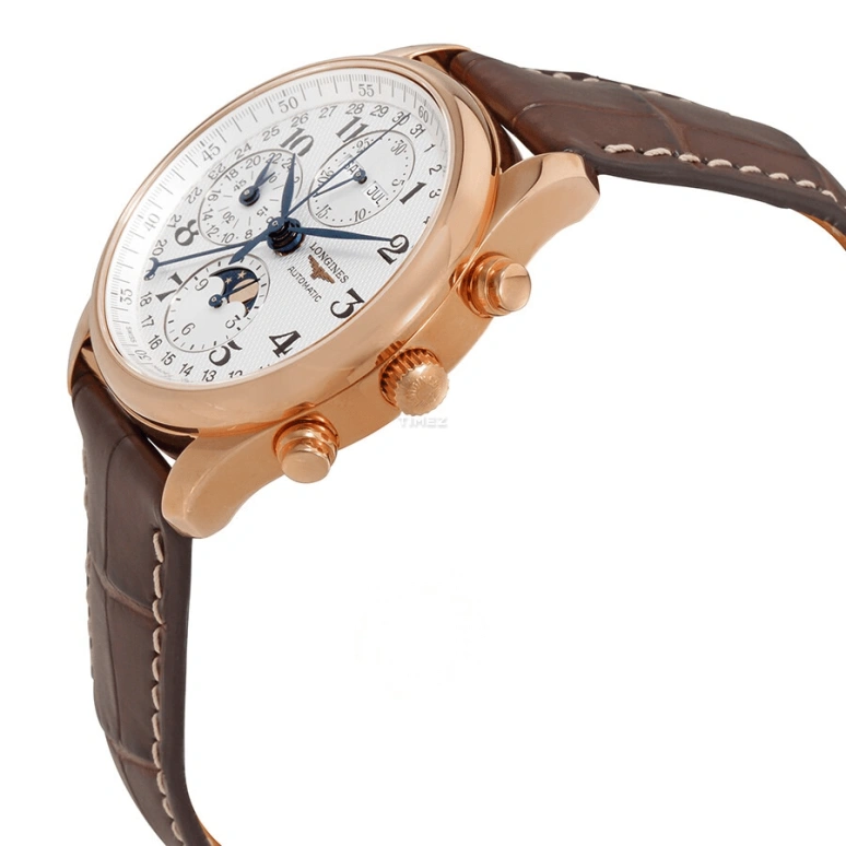 Longines,Master 40mm,40mm,Rose Gold,White,Automatic,Chronograph,Moonphase,Month,Date,42hours,In-house Caliber,L2,L2.673.8.78.5