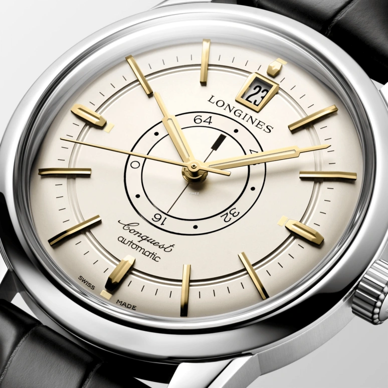 Longines,Conquest Heritage 38mm,38mm,Stainless Steel,Cream,Automatic,Day,Power Reserve Indicator,L1,L1.648.4.78.2