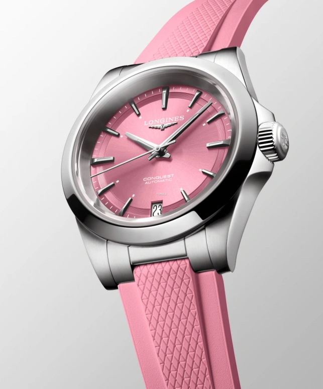 Longines,Sport 34mm,34mm,Stainless Steel,Pink,Automatic,Day,Anti-magnetic,L3,L3.430.4.99.9