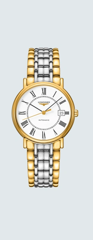 Longines,Presence 34.50mm,34.50mm,Stainless Steel,White,Automatic,Chronograph,Date,L4,L4.821.2.11.7
