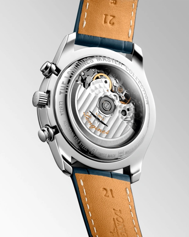 Longines,Master 40mm,40mm,Stainless Steel,Blue,Automatic,Chronograph,Moonphase,Month,Date,66hours,In-house Caliber,L2,L2.673.4.92.0