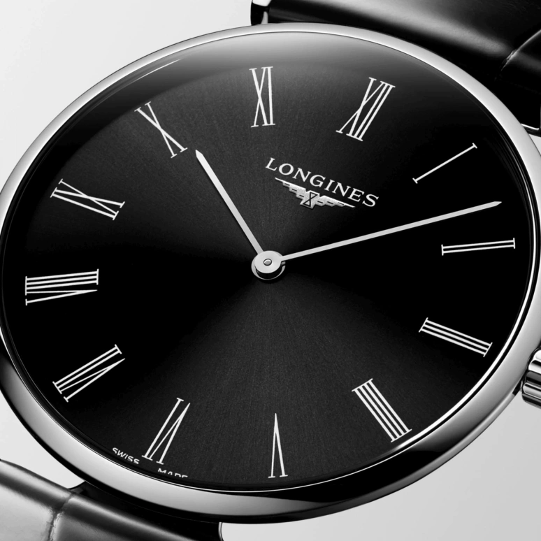 Longines,Elegant 38mm,38mm,Stainless Steel,Black,Quartz,In-house Caliber,Sapphire,L4,L4.866.4.51.2