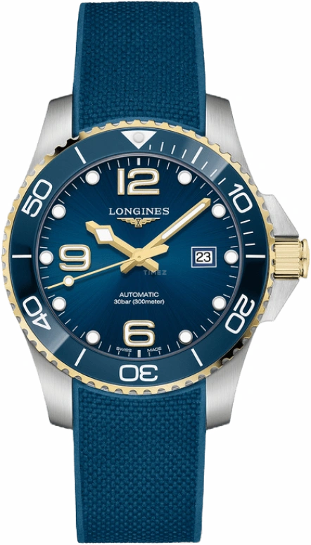 Longines,HydroConquest 43mm,43mm,Ceramic,Stainless Steel,Blue,Automatic,Date,64hours,L3,L3.782.3.96.9