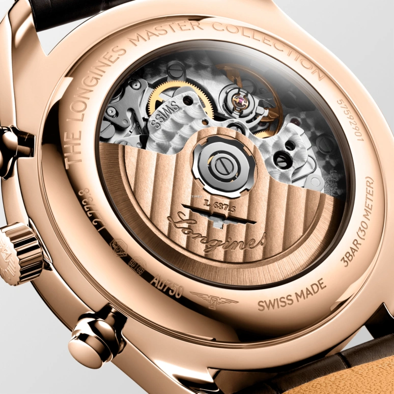 Longines,Master 42mm,42mm,Rose Gold,Silver,Automatic,Chronograph,Moonphase,Month,Date,66hours,In-house Caliber,L2,L2.773.8.78.3