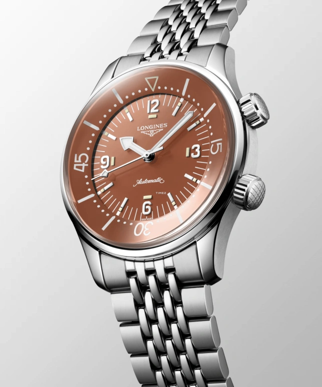 Longines,Legend Diver 39mm,39mm,Stainless Steel,Salmon,Automatic,Anti-magnetic,72hours,L3,L3.764.4.96.6