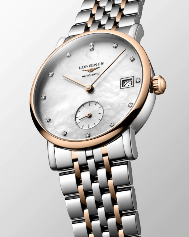 Longines,Elegant 34.50mm,34.50mm,Stainless Steel,White,Automatic,Day,72hours,L4,L4.312.5.87.7