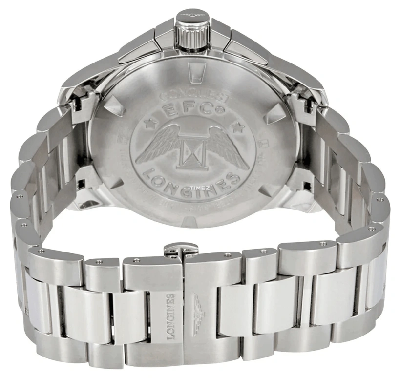 Longines,Conquest 44mm,44mm,Stainless Steel,Black,Automatic,Chronograph,Day,L3,L3.801.4.56.6