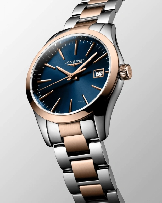 Longines,Conquest Classic 34mm,34mm,Stainless Steel,Blue,Quartz,Date,26280hours,L2,L2.386.3.92.7