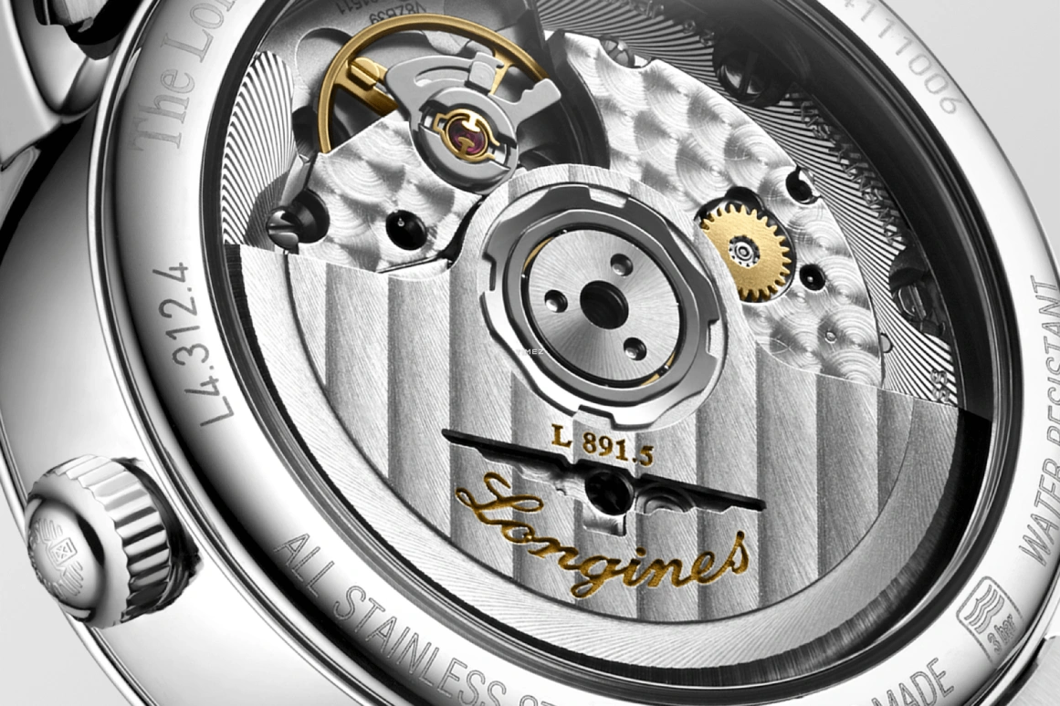 Longines,Elegant 34.50mm,34.50mm,Stainless Steel,White,Automatic,Day,72hours,L4,L4.312.4.87.6