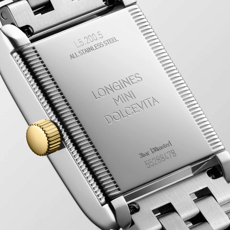 Longines,Mini DolceVita 21.50x29mm,21.50x29mm,Stainless Steel,Yellow Gold,Silver,Quartz,26280hours,In-house Caliber,L5,L5.200.5.78.7