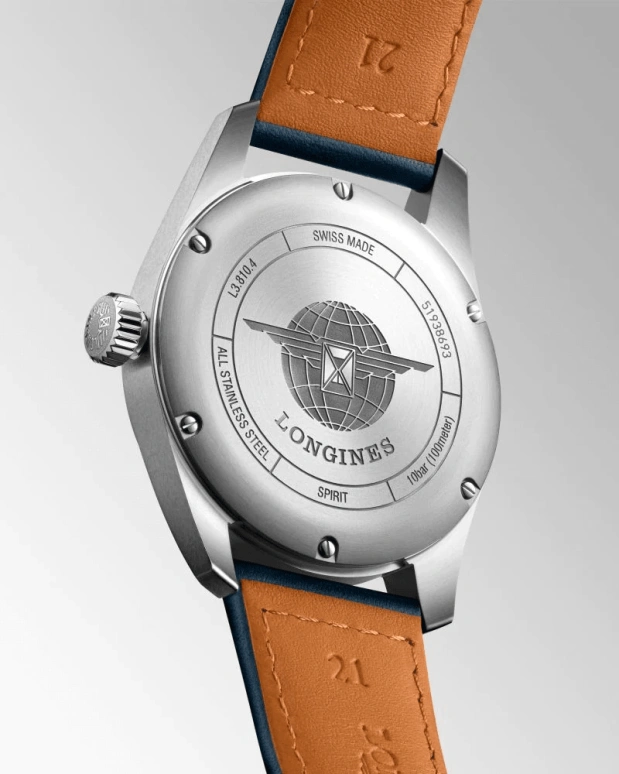 Longines,Spirit 40mm,40mm,Stainless Steel,Blue,Automatic,Date,64hours,L3,L3.810.4.93.0