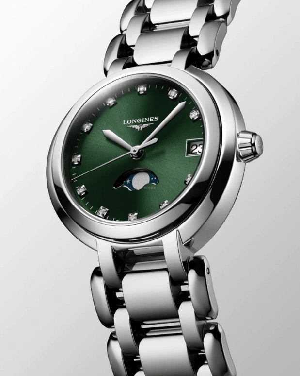 Longines,Elegant 30.50mm,30.50mm,Stainless Steel,Olive Green,Quartz,In-house Caliber,Sapphire,L8,L8.115.4.67.6