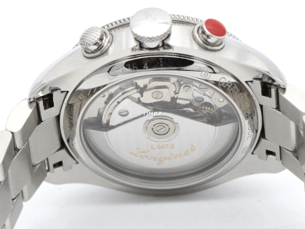 Longines,GrandeVitesse 42mm,42mm,Stainless Steel,White,Black,Automatic,Chronograph,Day,L3,L3.636.4.76.6