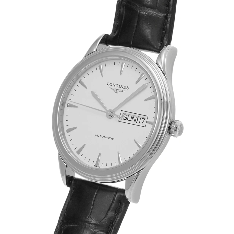 Longines,Flagship 38.50mm,38.50mm,Stainless Steel,White,Automatic,Date,Day,L4,L4.899.4.12.2