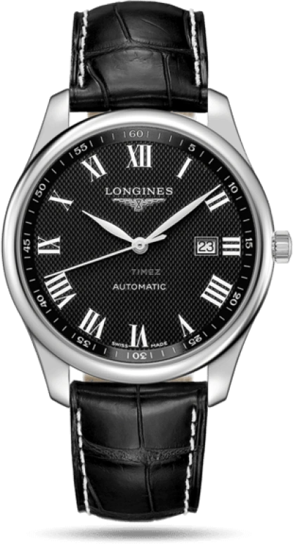 Longines,Master 42mm,42mm,Stainless Steel,Black,Automatic,Chronograph,Date,L2,L2.893.4.51.8