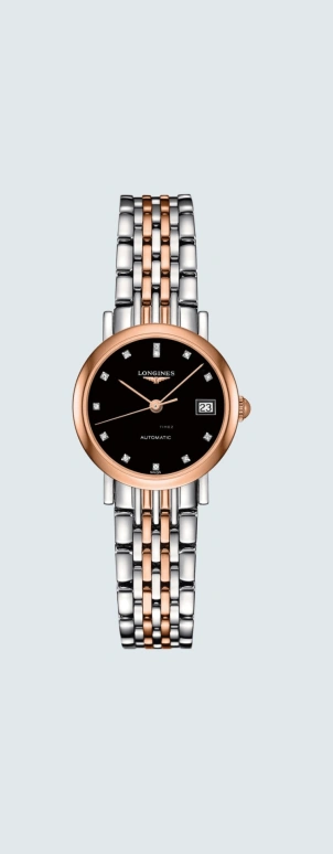 Longines,Elegant 25.50mm,25.50mm,Stainless Steel,Black,Automatic,Date,40hours,L4,L4.309.5.57.7