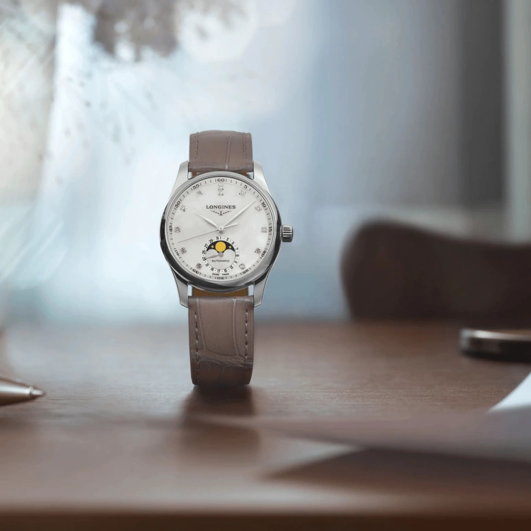 Longines,Master 34mm,34mm,Stainless Steel,White,Automatic,Moonphase,Date,L2,L2.409.4.87.4