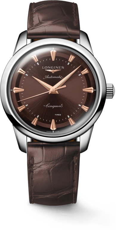 Longines,Conquest Heritage 40mm,40mm,Stainless Steel,Brown,Automatic,Anti-magnetic,64hours,L1,L1.650.4.62.2
