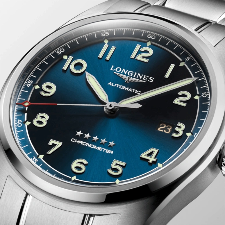 Longines,Spirit 42mm,42mm,Stainless Steel,Blue,Automatic,Date,64hours,L3,L3.811.4.93.6