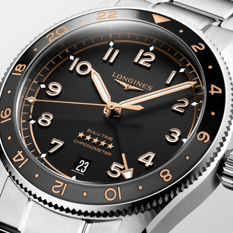 Longines,Spirit 39mm,39mm,Stainless Steel,Ceramic,Black,Automatic,Day,Dule Time,GMT,Anti-magnetic,65hours,In-house Caliber,L3,L3.802.4.50.6