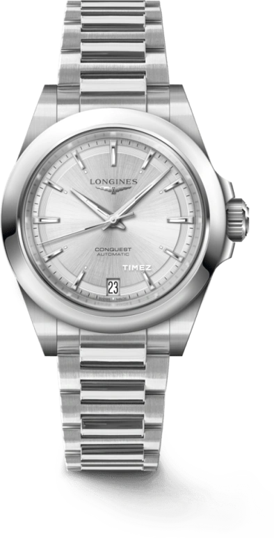 Longines,Conquest 34mm,34mm,Stainless Steel,Silver,Automatic,Day,72hours,L3,L3.430.4.72.6