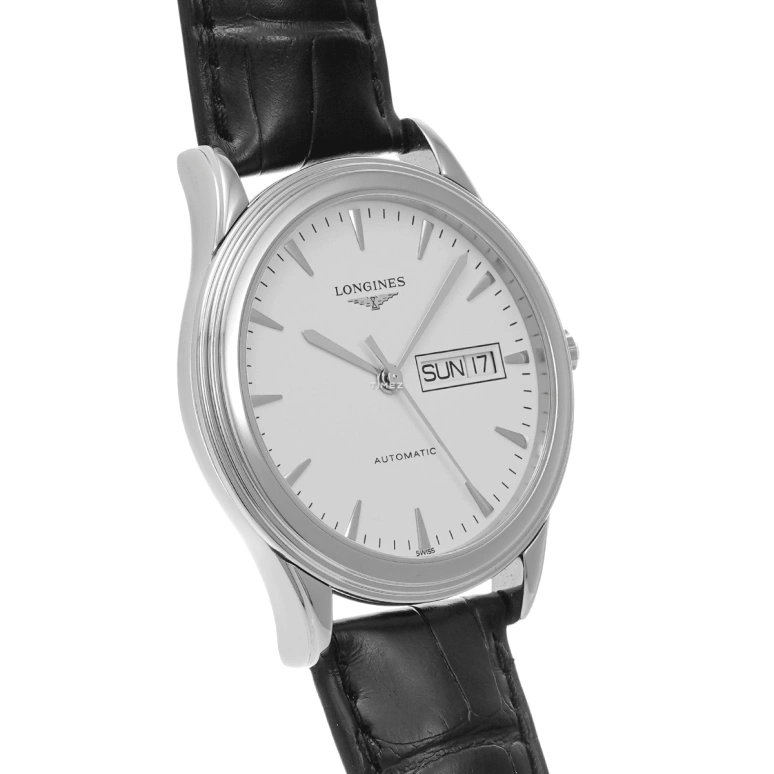 Longines,Flagship 38.50mm,38.50mm,Stainless Steel,White,Automatic,Date,Day,L4,L4.899.4.12.2