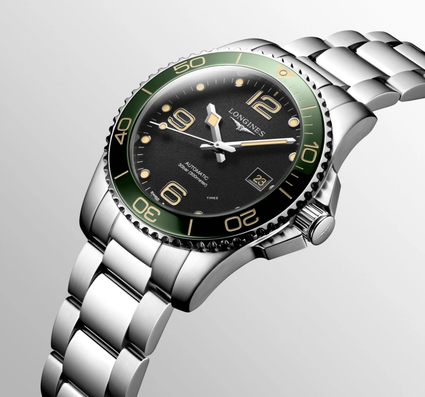 Longines,HydroConquest 41mm,41mm,Stainless Steel,Black,Automatic,Day,72hours,L3,L3.781.4.05.6