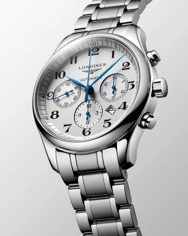 Longines,Master 42mm,42mm,Stainless Steel,Silver,Automatic,Chronograph,Moonphase,Date,Column Wheel,54hours,In-house Caliber,L2,L2.759.4.78.6
